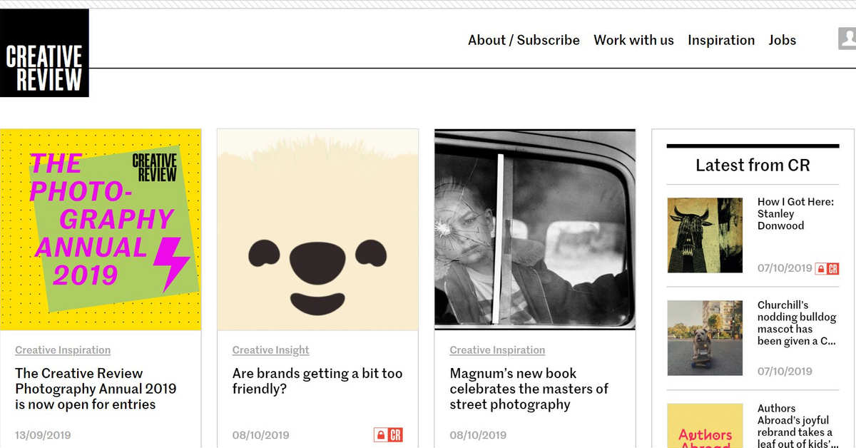 creative review homepage