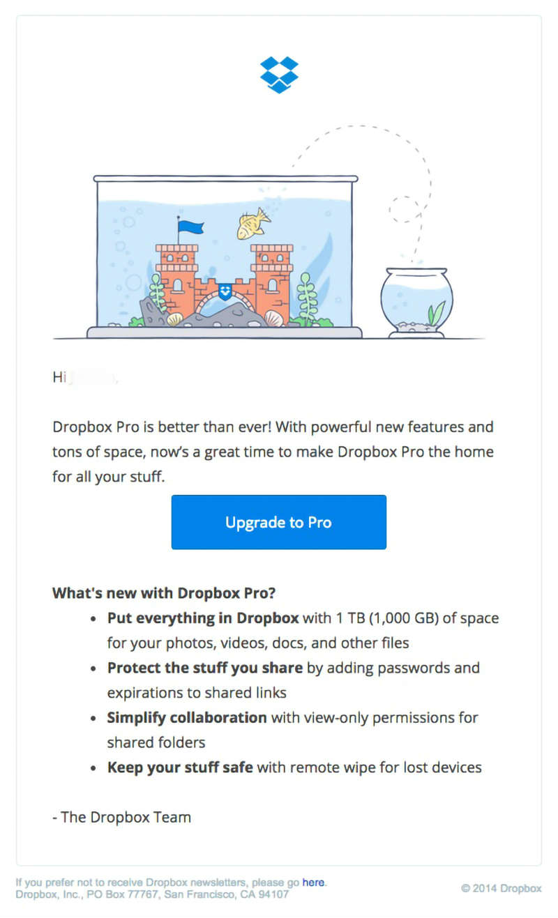 dropbox email marketing