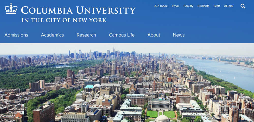 Columbia_University website