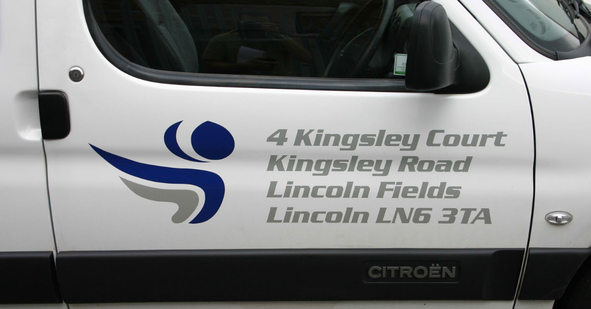 sticker with business logo