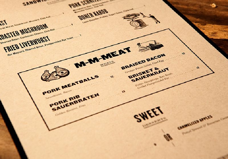 restaurant menu example