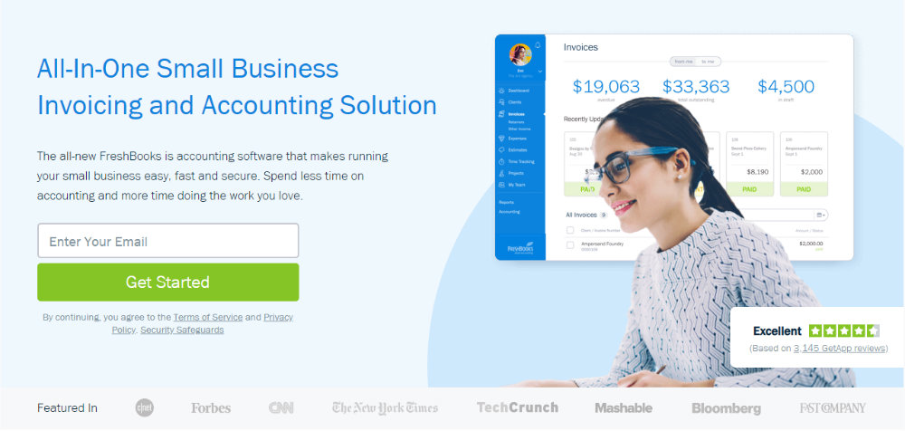 freshbooks web page