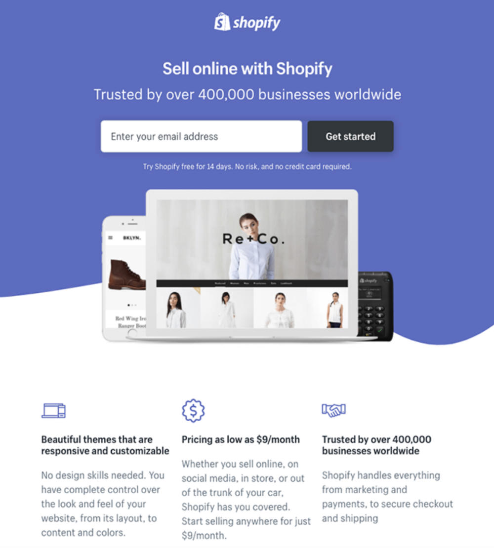 shopify web page design