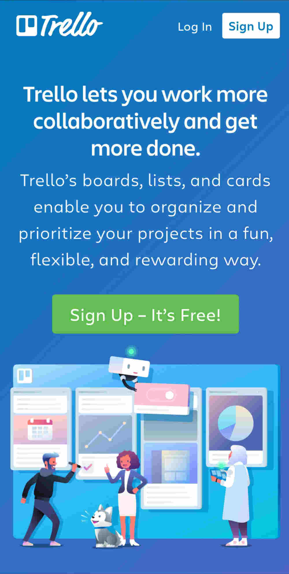 trello-mobile page