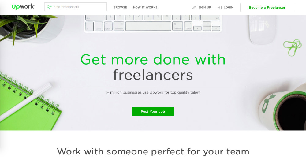 upwork web page design