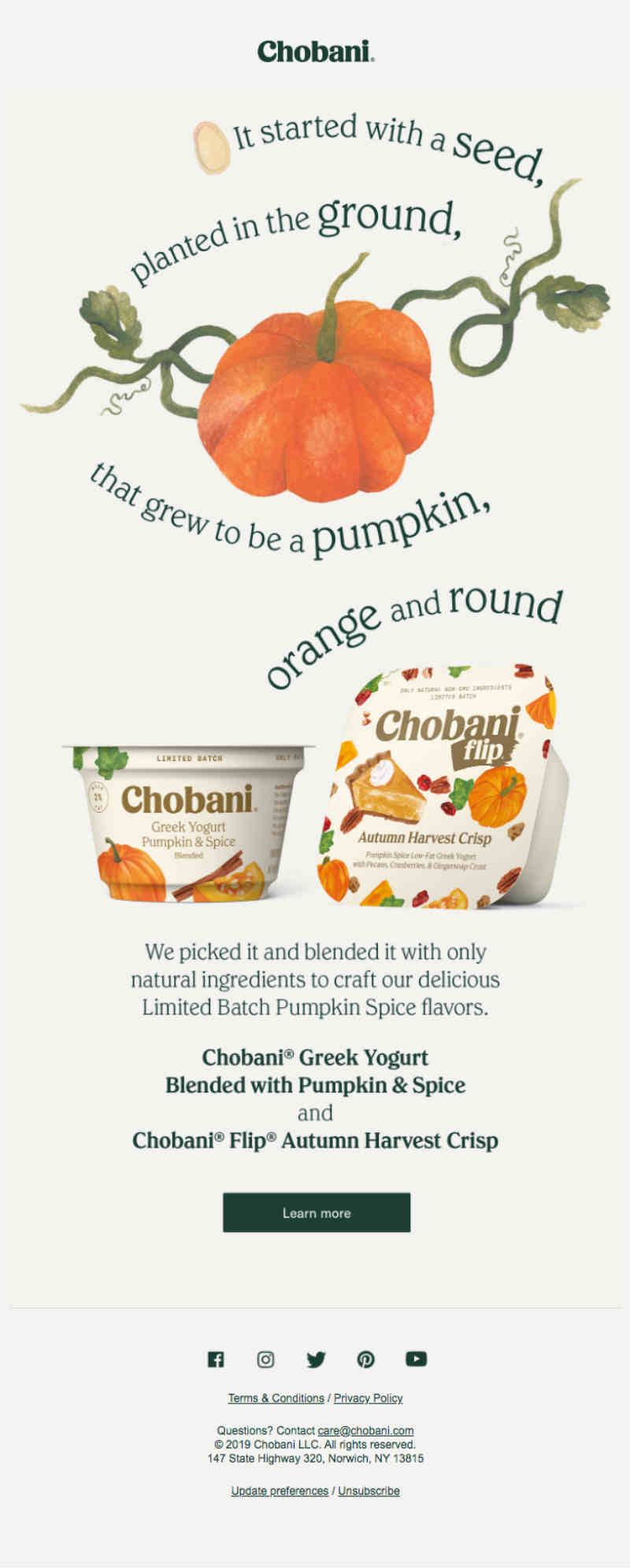 chobani newsletter