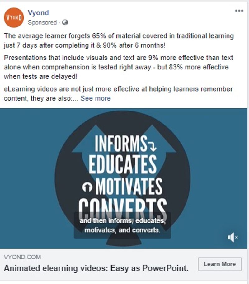 top facebook ads example